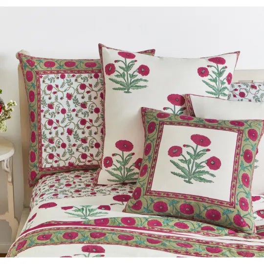 Not Yet Made - Made To Order Poppy-Gina Magenta Reversible Euro Sham For Sale - Image 5 of 7