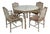 Vintage Dining Set in Faux Bamboo with Fabric, 1980s, Set of 5 For Sale