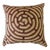 Large Tan & Rust Rare Swirl Pattern African Floor Decorative Pillow For Sale