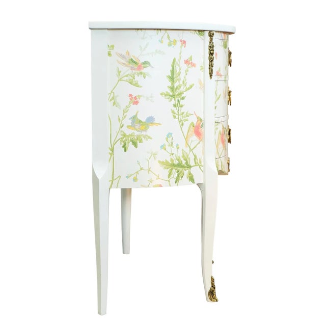 1950s 1950s Louis XV Style Chest With Floral Design and Marble Tops For Sale - Image 5 of 8