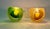 Kelly Green Set of 2 MCM Murano Sommerso Style Votive Candle Holders Geode Sugared Glass For Sale - Image 8 of 10