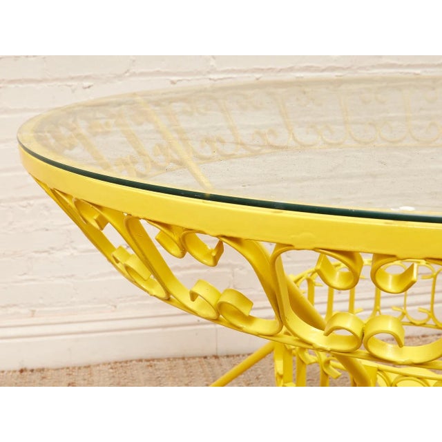 Styled After Arthur Umanoff Yellow Vintage Outdoor Table For Sale In Los Angeles - Image 6 of 12
