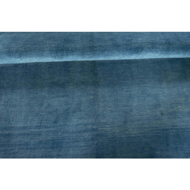 Blue Hand-Knotted Gabbeh Loribaft Rug For Sale - Image 8 of 11