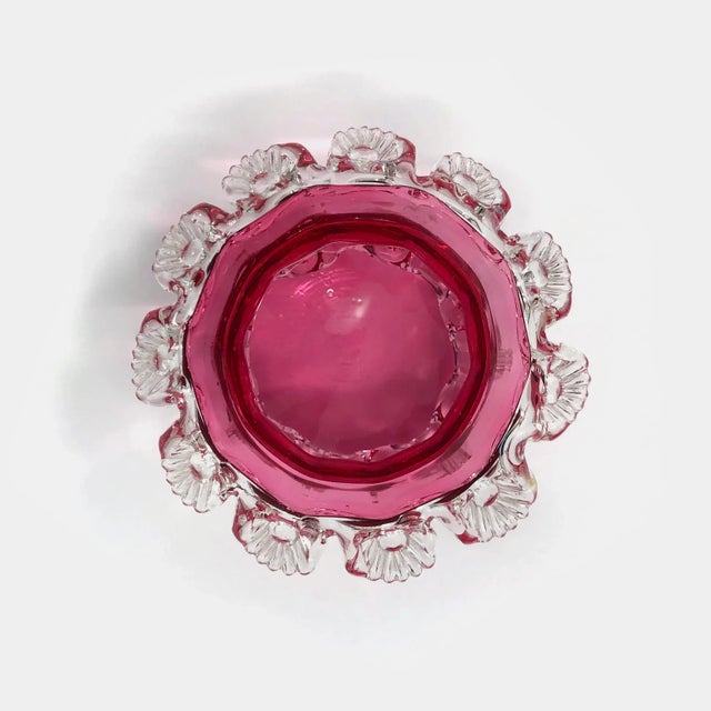Late 19th Century Antique French Cranberry Glass Candle Holder For Sale - Image 5 of 8