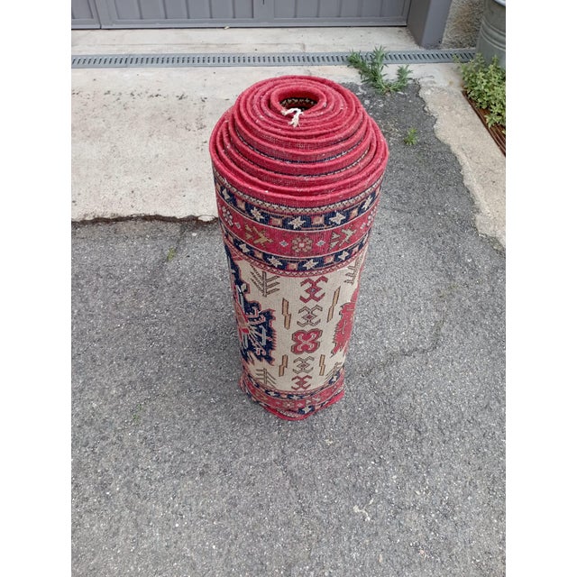 Blue Hand-Knotted Persian Runner Rug with Plant Dyes, 1970 For Sale - Image 8 of 8