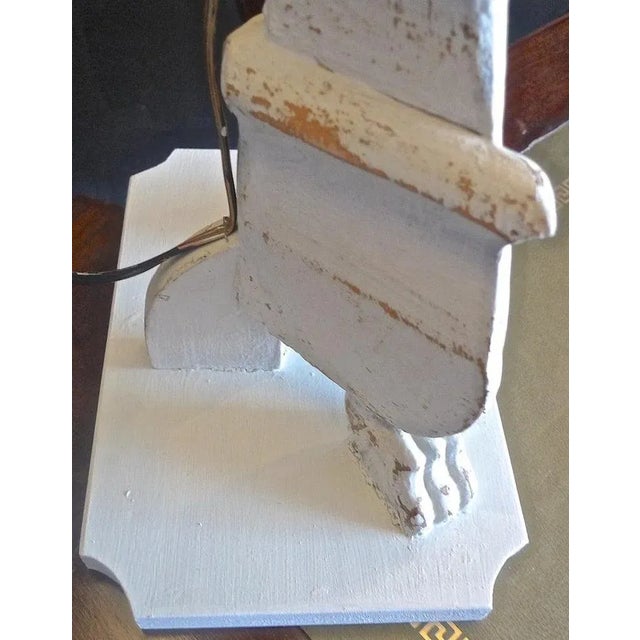 19th Century Italian Hand-Painted Wood and Tin Church Candlestick Lamps - a Pair For Sale - Image 9 of 13