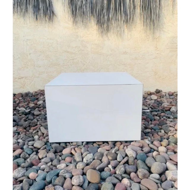 1980s Vintage Matte White Cube Coffee Table Chairish