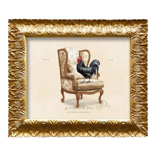 Contemporary Reproduction Art Print of Vintage "Parlor Rooster", Framed For Sale