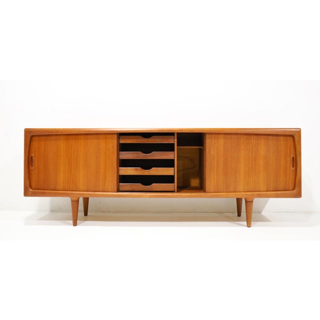 H.P. Hansen Vintage Sculptural Danish Teak h.p. Hansen Sideboard Credenza For Sale - Image 4 of 11