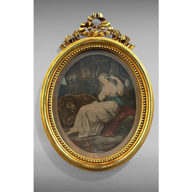 Mid 20th Century Mid 20th Century Thomas Burke After Angelika Kauffman Pair Oval Engravings in Gilt French Frames For Sale - Image 5 of 18