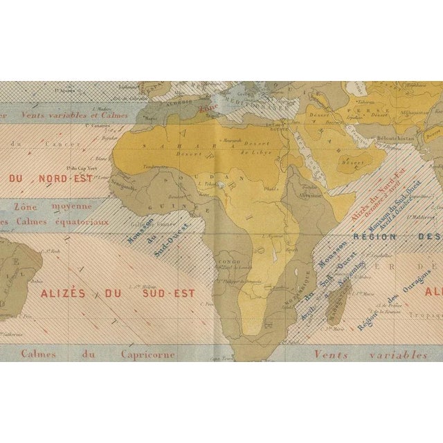 World Wind Currents Map by Andriveau-Goujon, 1861 For Sale - Image 6 of 10