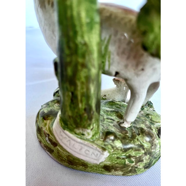 Antique Early 1800s English Walton Staffordshire Pearlware Sheep & Ram Figures - A Pair For Sale - Image 13 of 15