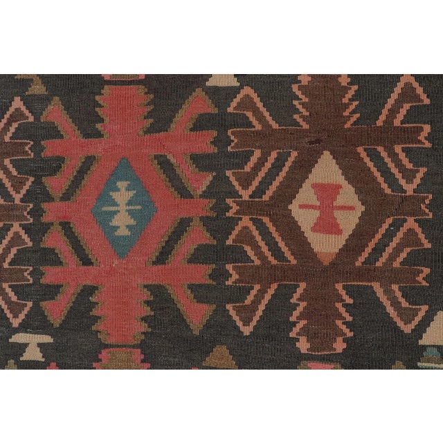 Vintage Northwest Persian Kilim in Black With Geometric Patterns by Rug & Kilim For Sale In New York - Image 6 of 7