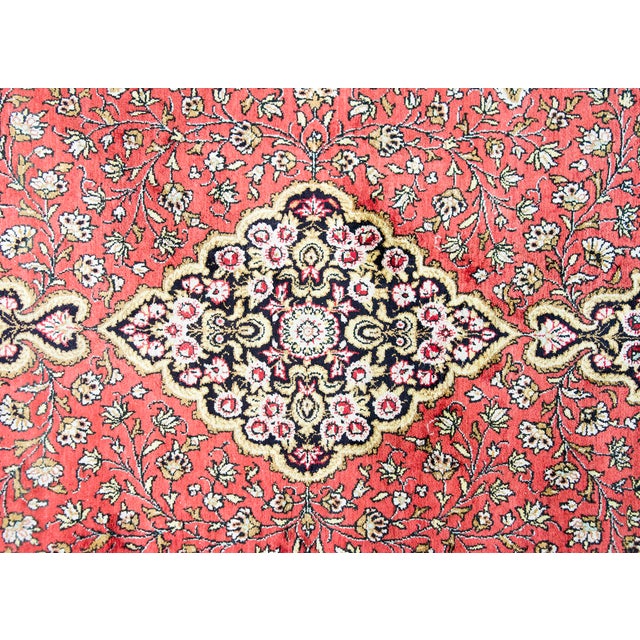 Textile Late 20th Century Persian Silk Qum Rug For Sale - Image 7 of 13