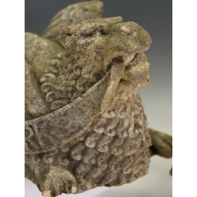 Beige Victorian Gothic Revival Limestone Corbels, Tetramorph Lion & Ox, Harrogate, 1870, Set of 2 For Sale - Image 8 of 17