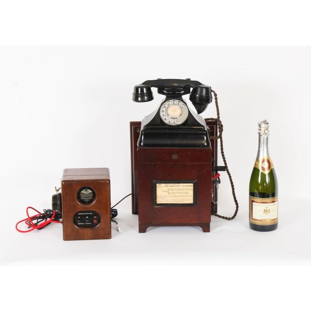 Vintage Black Bakelite Rotary Wall Cradle Telephone and Dictograph, 1940s, Set of 2 For Sale - Image 15 of 17