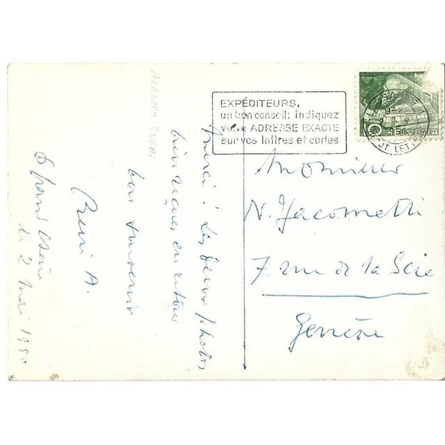 This is an Autograph Postcard Signed by Alberto Burri to Nesto Jacometti. May 2nd 1950 On the front, a reproduction of “Le...
