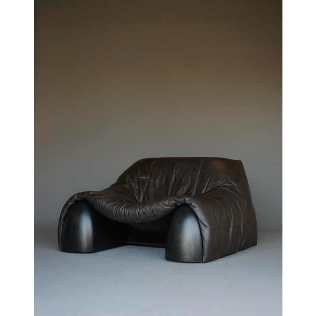 Mid-Century Modern Amak Lounge Chair in Brown Leather by Annie Hieronimus for Cinna, 1980s For Sale - Image 3 of 18