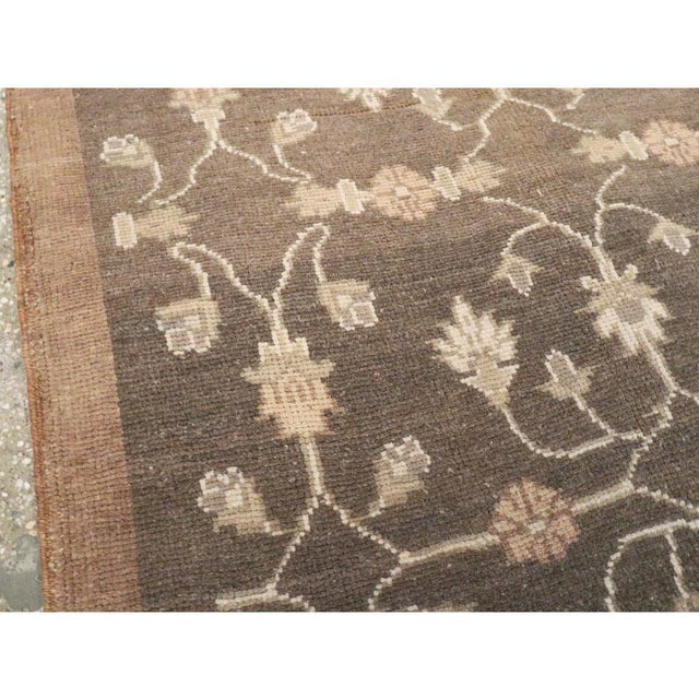 Mid-20th Century Handmade Turkish Anatolian Brown Accent Rug For Sale In New York - Image 6 of 9