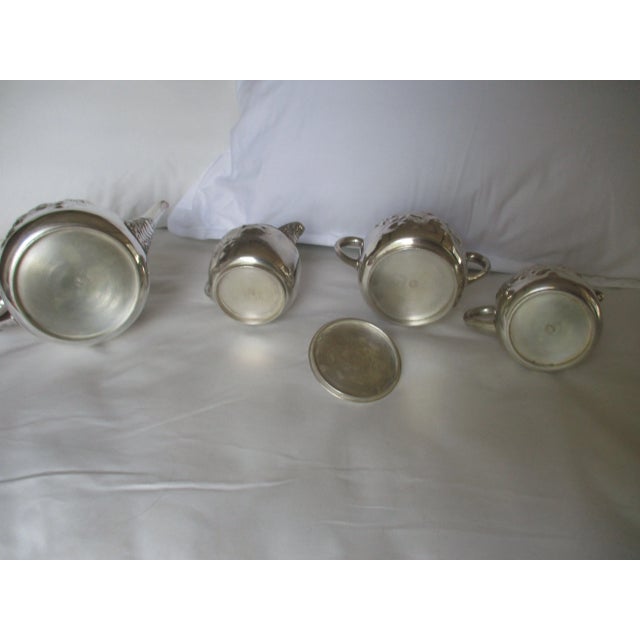 Late 19th Century Antique Homan Silverplate Company Silverplate Ornate 4 Piece Tea Service For Sale - Image 10 of 12