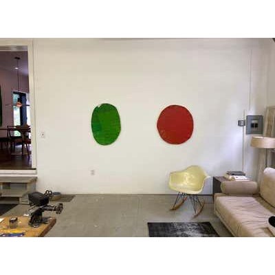 Early 21st Century Oval Cut-Out (Green) Painting, Oil and Wax on Linen, Modern, 2022 For Sale - Image 5 of 5