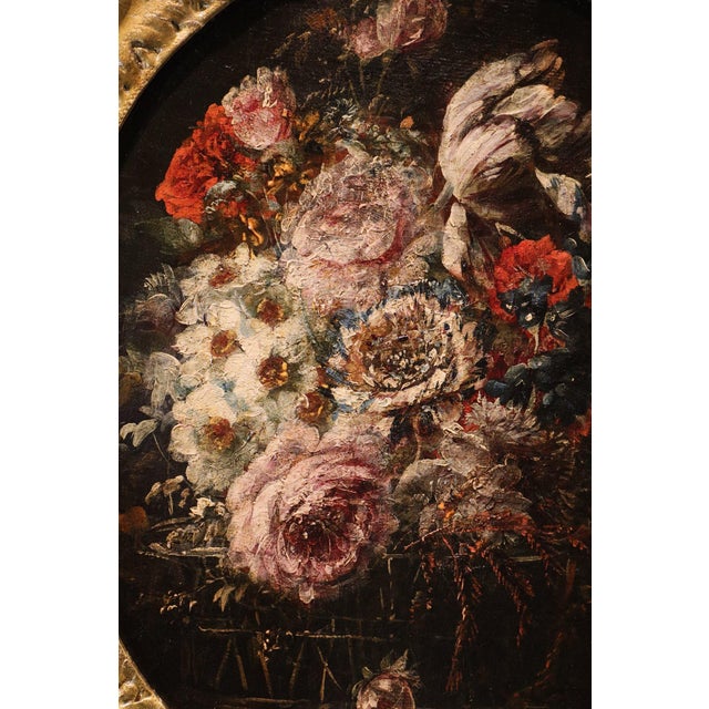 Workshop of Margherita Caffi, Still Lifes of Flowers, 1700, Oil on Canvases, Set of 2 For Sale - Image 6 of 16
