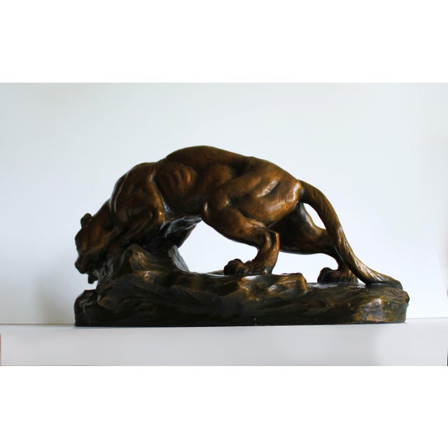 Ceramic Sculpture of a Terracotta Lioness by Armand Fagotto, 20th Century For Sale - Image 7 of 14