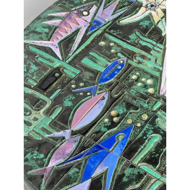 1960s Ceramic Fish Table from Eva Herbiet, Belgium, 1960s For Sale - Image 5 of 8