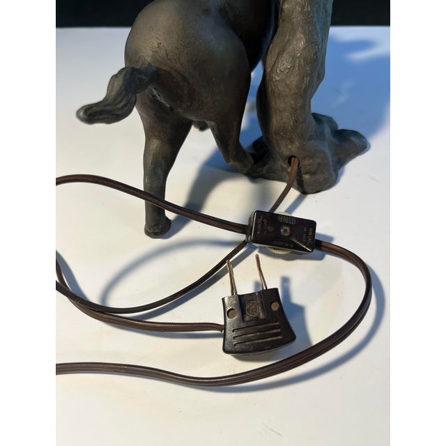 1920s 1920's Antique Zinc Casting Wild Boar Table Lamp by Gilbert For Sale - Image 5 of 9