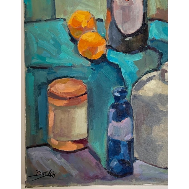1970s 1970s Impressionist Style Still Life - Oil on Canvas by Hannah Dalbey #1 - For Sale - Image 5 of 7