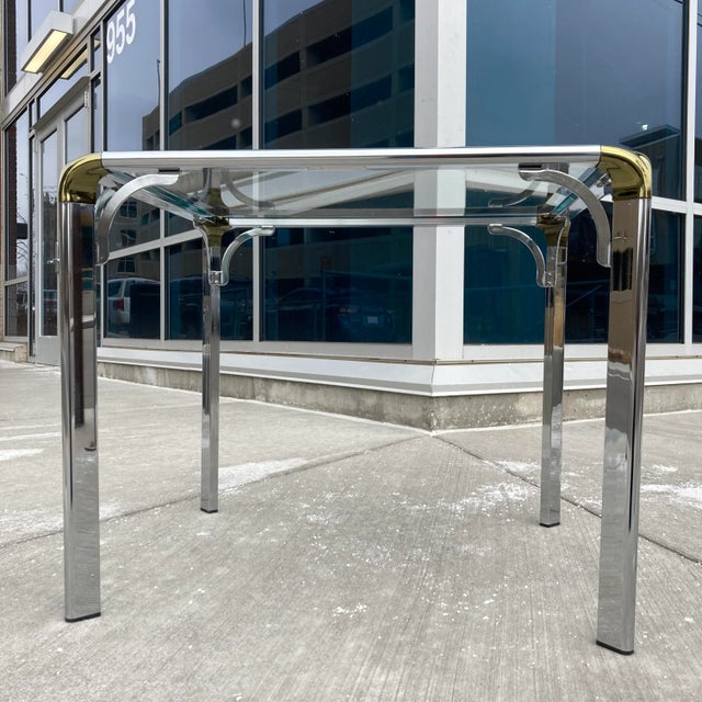 Chrome Brass Waterfall Table From Belgo Chrome For Sale - Image 10 of 13