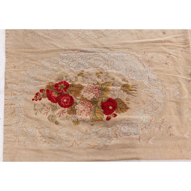Late 19th Century 1880s Antique French Botanic Needlepoint Rug For Sale - Image 5 of 8