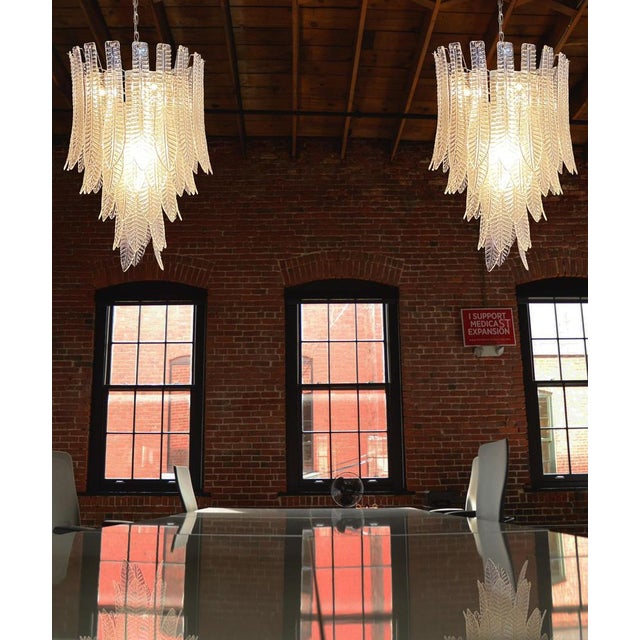 Beautiful Italian Murano Chandeliers, each composed by 52 splendid transparent glasses that give a very elegant look. The...