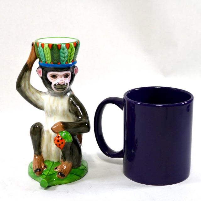 Lynn Chase Porcelain Monkey Business Candle Holder For Sale - Image 11 of 11