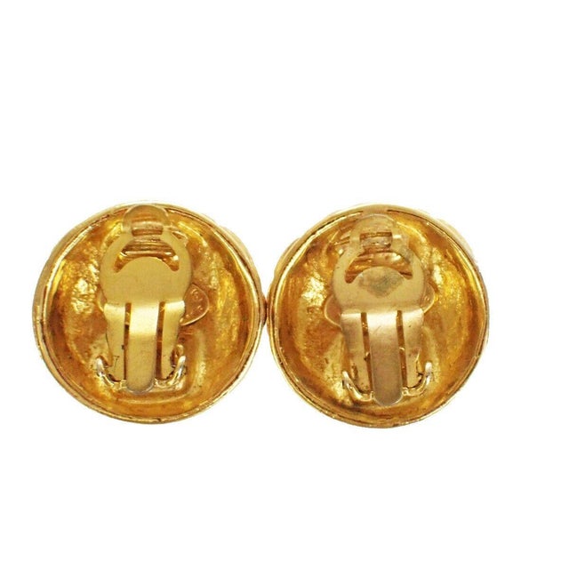 CHANEL COCO Mark Rhinestone Drop Swing Pierce Earring accessories Silver