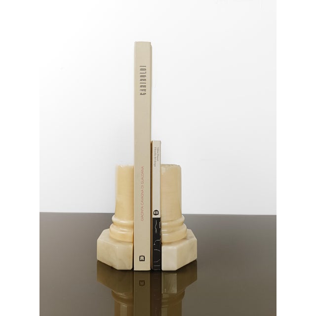 Carved Alabaster Bookends from Volterra in the style of the Grand Tour, 1960s, Set of 2 For Sale - Image 12 of 14