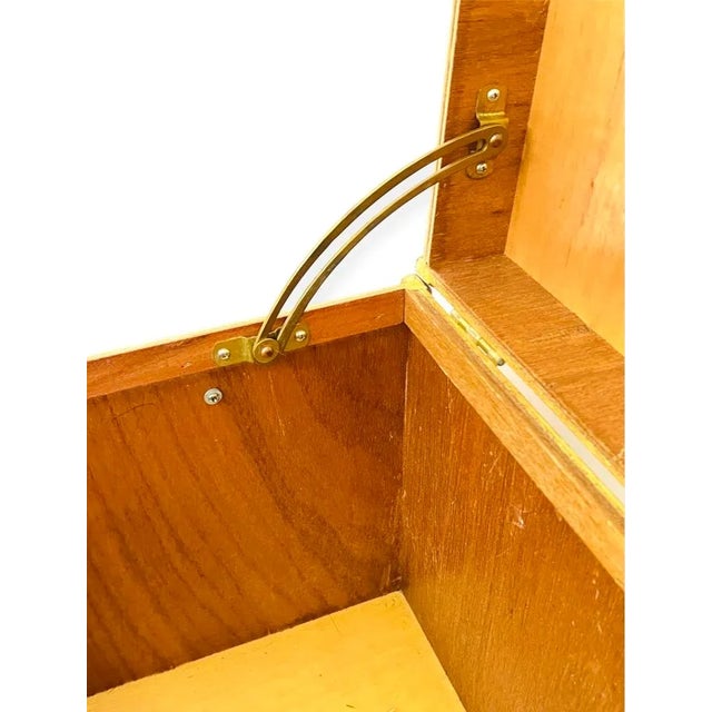 Wood Vintage 1970s Chinoiserie Bamboo and Woven Wicker Chest / Trunk / Storage Box With Brass Hardware For Sale - Image 7 of 13