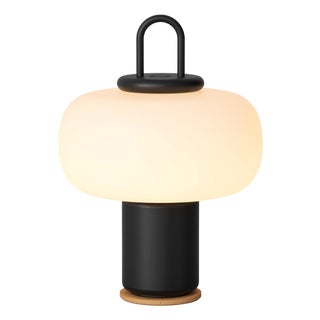 Nox Wireless Table Lamp in Opaline Glass & Aluminum from Alfredo Häberli For Sale