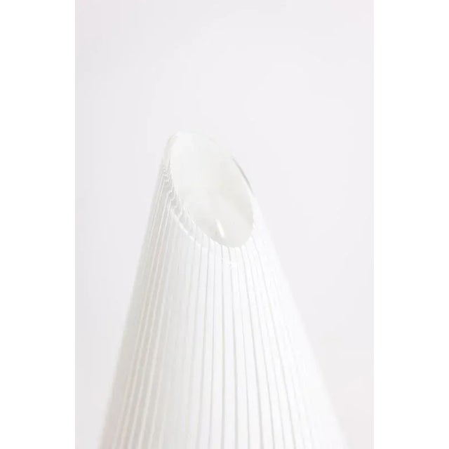 Conical Murano Glass Lamp with White Stripes, 1970s For Sale - Image 6 of 8