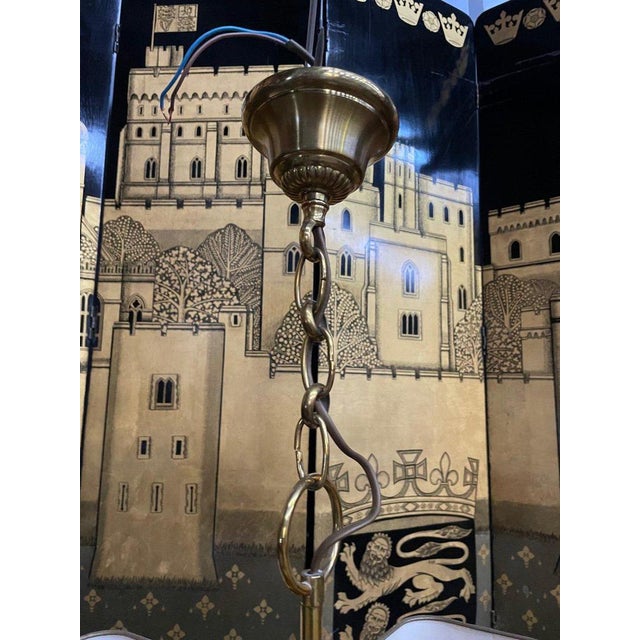 Metal 20th Century Brass Chandelier, 1970s For Sale - Image 7 of 8