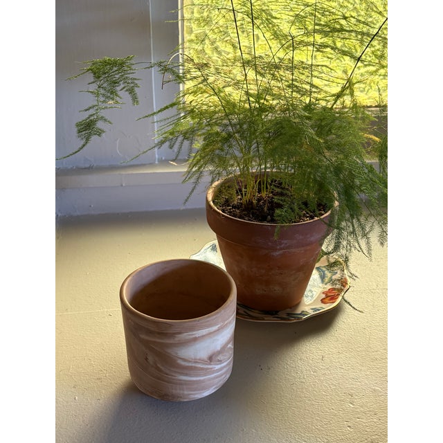 1990s 1990s Handmade Italian Terracotta Marbleized Planter by Conley Exclusive, Florence Italy For Sale - Image 5 of 10