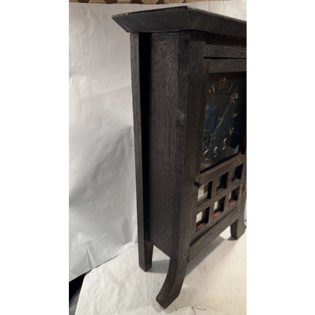 1900 - 1909 Antique New Haven Mission Style Parlor Mantel Clock- “San Pedro” Model For Sale - Image 5 of 10