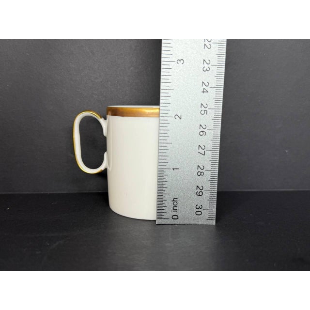 Vintage Rosenthal Germany 21-Piece Porcelain Coffee Service – White With Heavy Gold Trim, Mid-Century Modern For Sale - Image 12 of 18