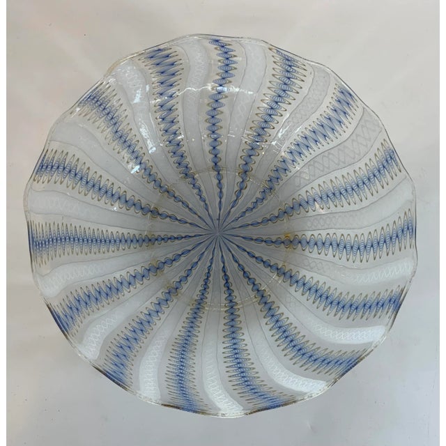 1980s Large Vintage Murano Venetian Glass Central Bowl For Sale - Image 5 of 10