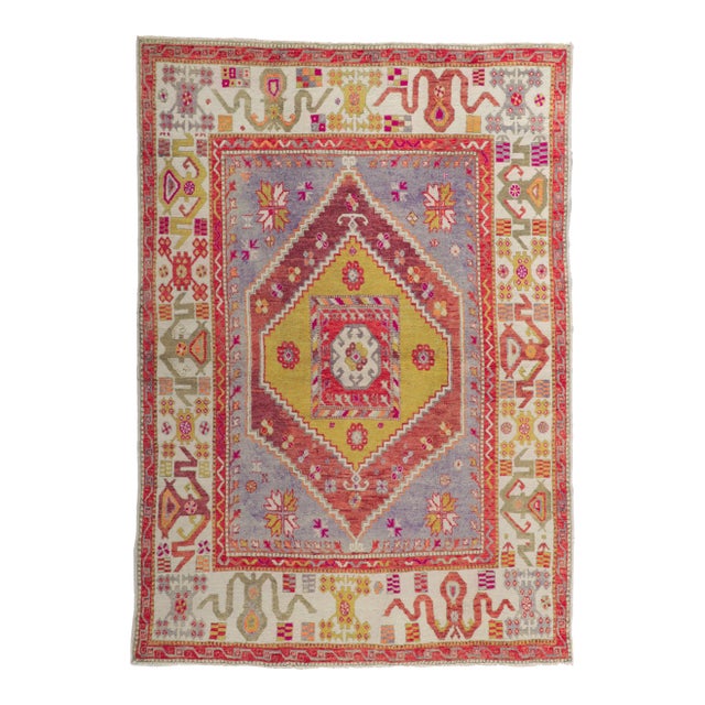 Vintage Turkish Oushak Rug with Modern Style - 05'11 x 08'04 For Sale