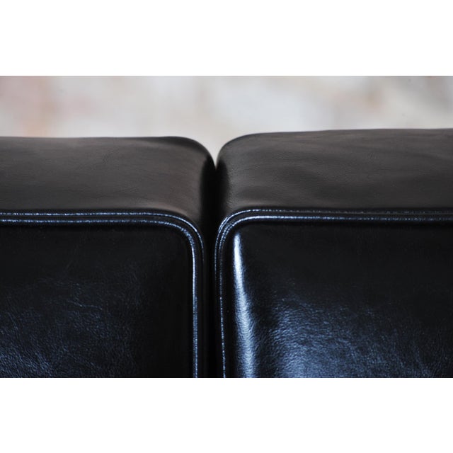 Black Bauhaus Sofa in Chrome, Steel and Leather attributed to Robert Slezak, Czech, 1930s For Sale - Image 8 of 13
