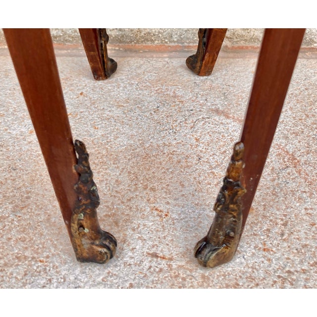 Brown 1930s Pair of French Louis XV Style Marquetry Nightstands With Drawers and Cabinet For Sale - Image 8 of 15