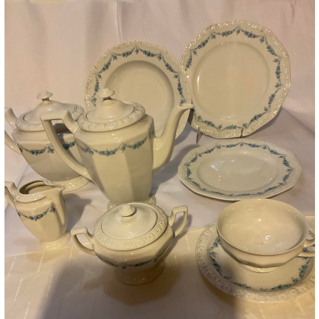 Rosenthal Germany New 1970s Rosenthal Porcelain T With Blue Garland - 96 Piece Set For Sale - Image 4 of 16