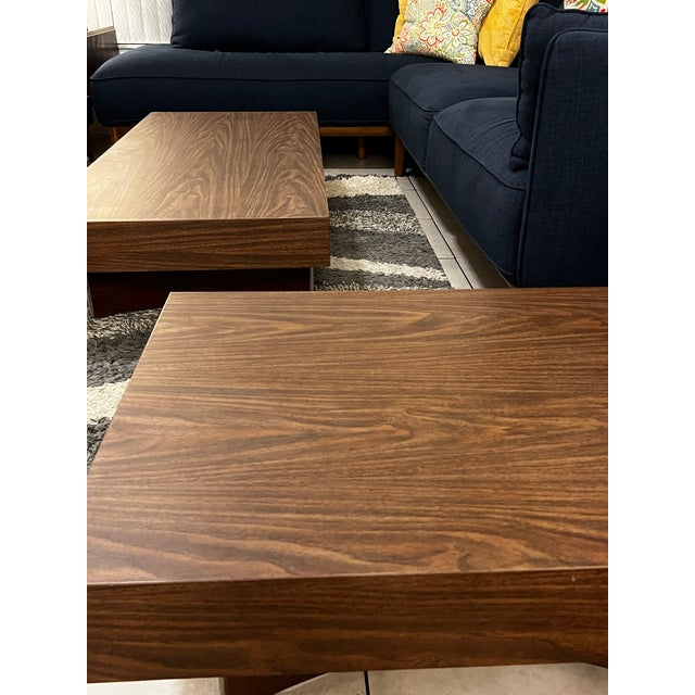 1970s 1970s Architectural Modern Low-Profile Coffee & End Table Set, 3-Piece For Sale - Image 5 of 12