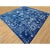 Blue Tone on Tone Tabriz Wool and Silk Square Hand Knotted Oriental Rug For Sale - Image 11 of 13